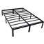 Plate-forme de lit simple en acier noir Modern Modern pour une structure de rangement robuste et sous le lit-446167966