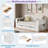 Multifunctional Daybed With Storage Drawer, Open Compartments And Hydraulic Side Table-425521262-425521169
