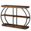 Console 41,3 ", table d'entrée industrielle à 3 niveaux avec structure en métal arquée et tablettes de rangement pour le salon, brun rustique