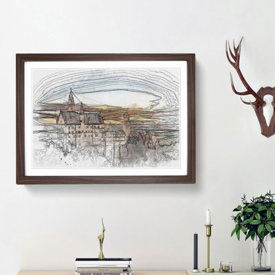 Neuschwanstein Castle in Abstract - Framed Print