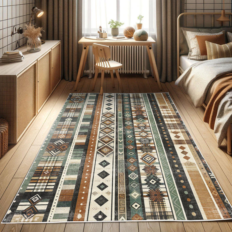 Machine Printed 177cm X 122cm Area Rug