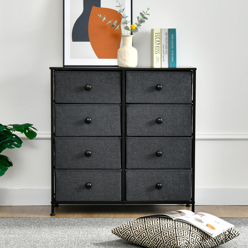 Commode 8 tiroirs Khosrov, Noir