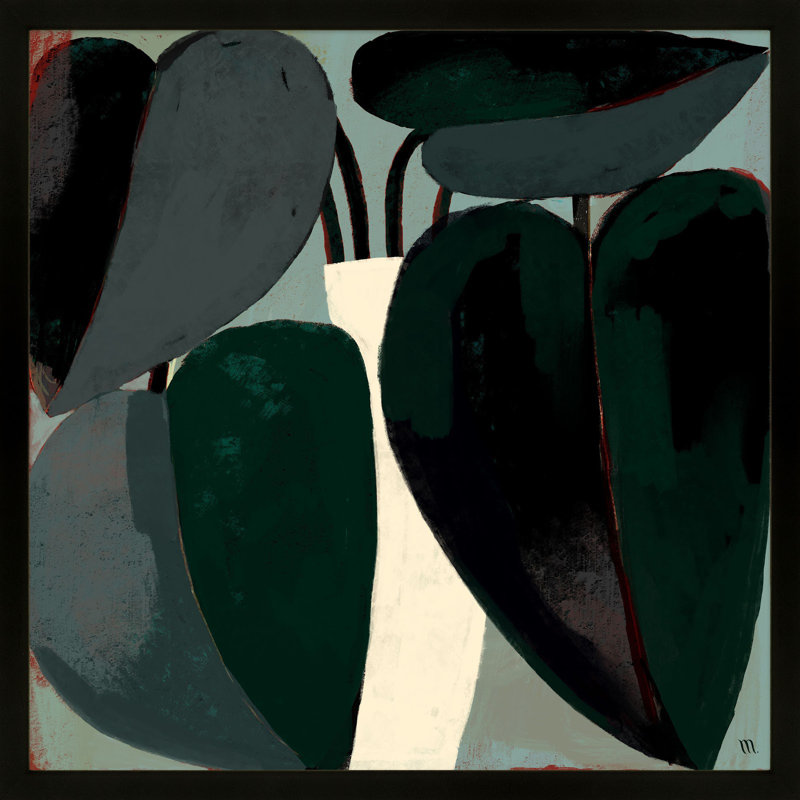 Fall Plant Painting by StudioM, Black, 24" H x 24" W