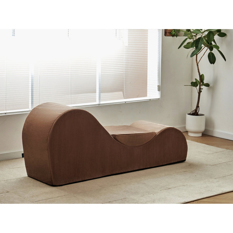 Méridienne, brun - Mousse haute pour une sensation de détente, ergonomique, lavable à la machine en tout confort, housse amovible lavable à la machine