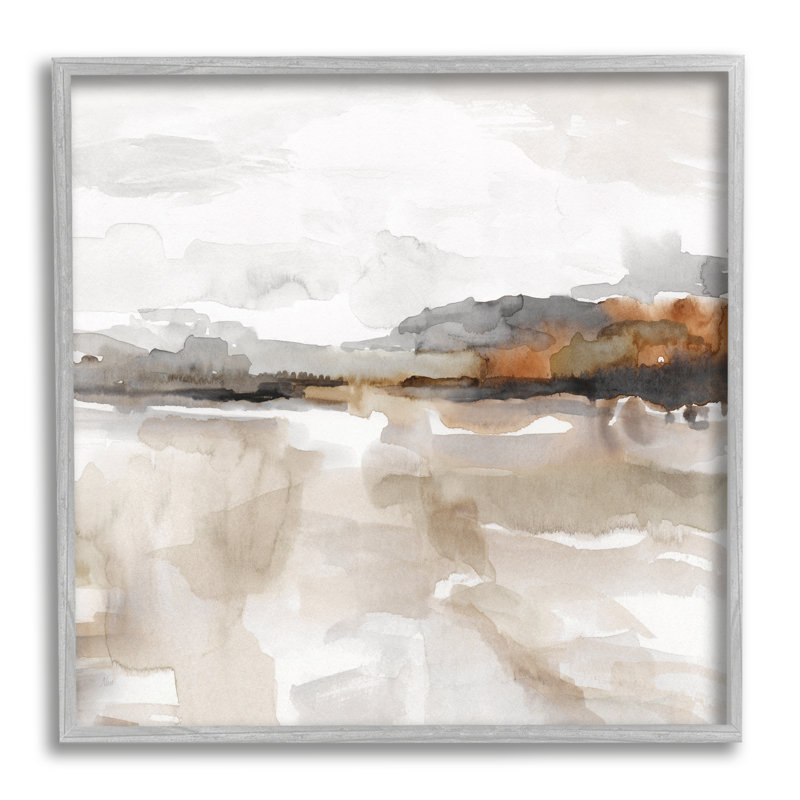 Paysage abstrait en sourdine, impression sur bois, Estampe numérique Farmhouse, H 17 po x l 17 po x P 1,5 po