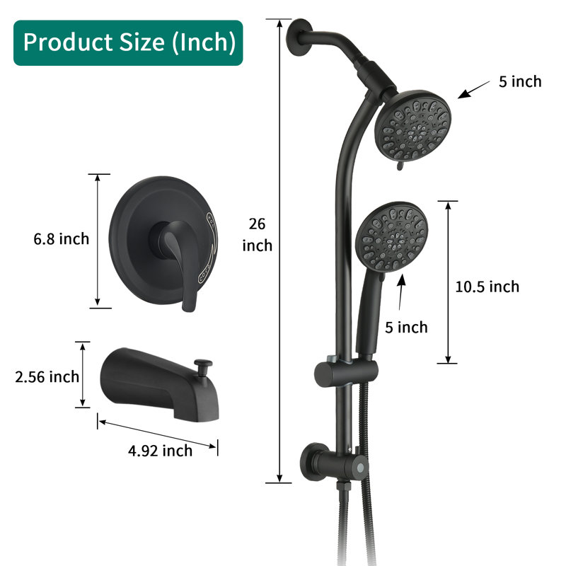 Système de douche complet avec valve brute