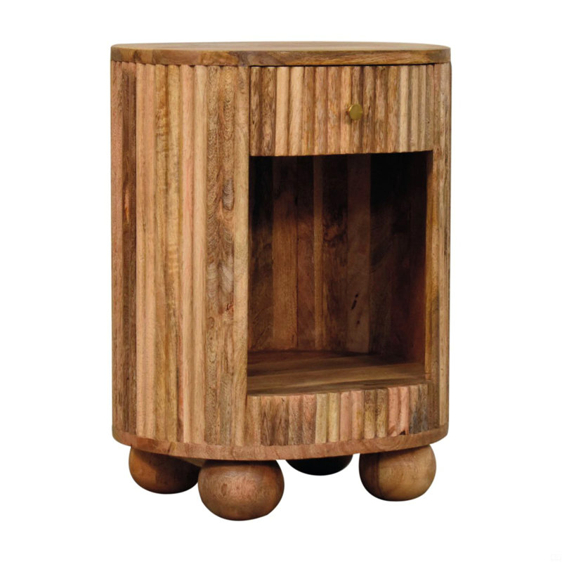 Solid Wood Soba Ball Open Slot Bedside