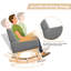 Chaise berçante rembourrée avec base en bois massif