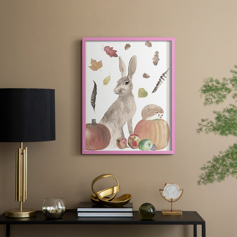 «CuteAutumnForest II», reproduction encadrée - bois massif, H 15 po x l 12 po, Rose