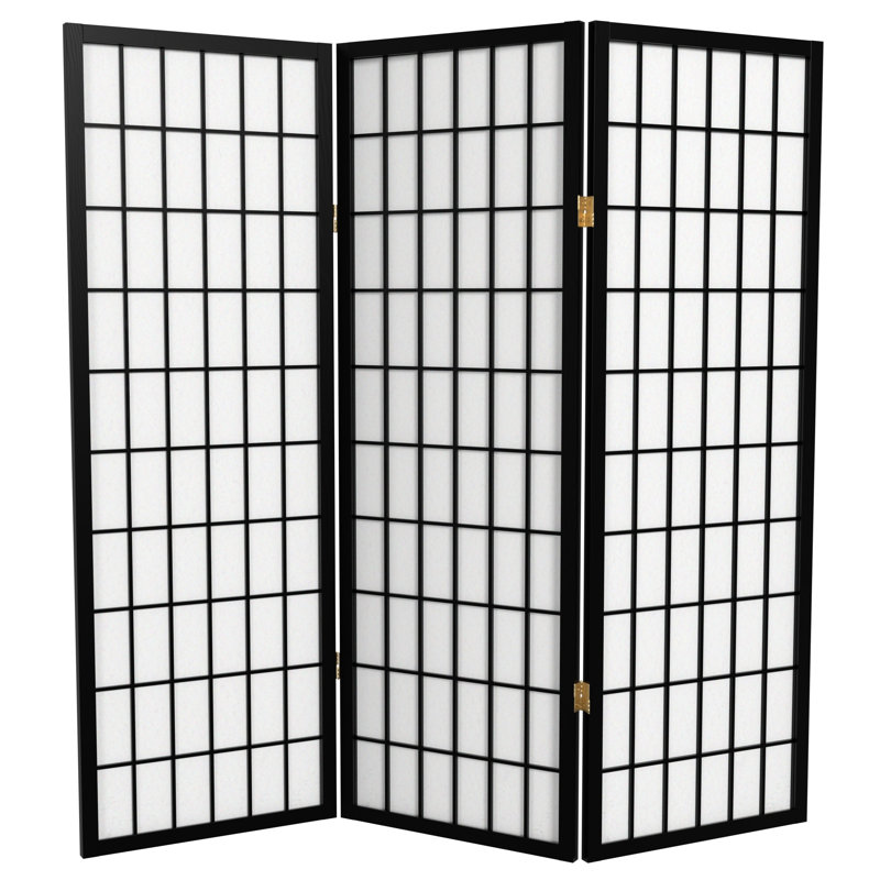 Écran court Shoji 50,75 "Alex, Noir, 3 panneaux
