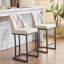 Ensemble de 2 tabourets de bar rembourrés modernes avec dossier capitonné, chaise à hauteur de comptoir avec structure en métal robuste, siège rembourré confortable pour la cuisine, le bar ou la salle à manger