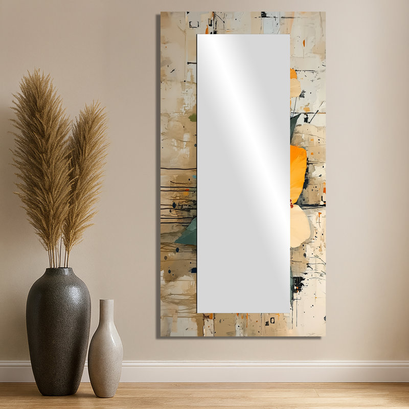 Desert Blossom Of Hibiscus I - Floral Mirror Wall Art - Printed On Metal, 28" x 55"