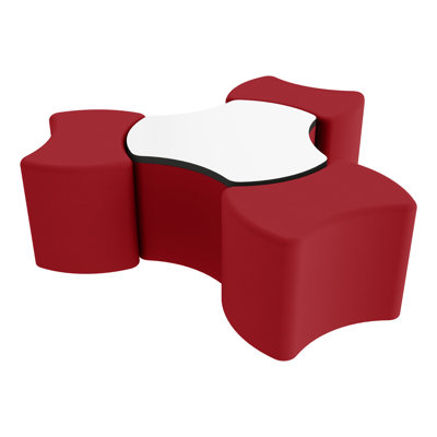 FDP Pro Series 4-Piece Ottoman and Dry-Erase Table Top Set, 18" Height
