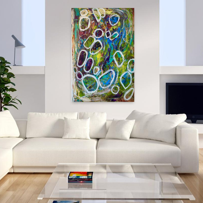 Art contemporain, art contemporain abstrait, H 48 po x l 32 po