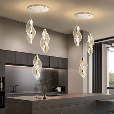 1-light Modern Acrylic Dimmable Chandelier Black