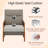Upholstered Accent Chair With Rattan Arms And Solid Wood Legs-398696046