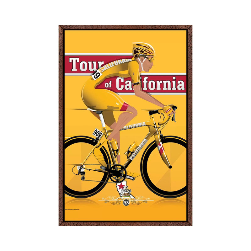 Tour Of California - Painting on Canvas, 152.5 cm H x 101.5 cm W, Classic Brown Wood Framed