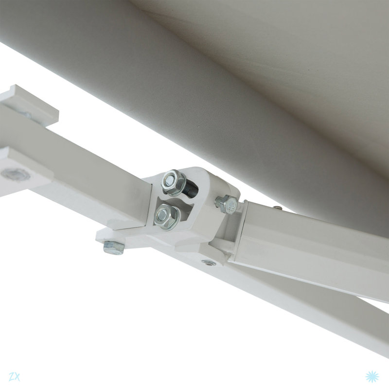 Retractable Awning Patio Awnings Sun Shade Shelter With Manual Crank Handle, 280G/M² UV & Water-Resistant Fabric And Aluminum Frame For Deck, Balcony, Yard