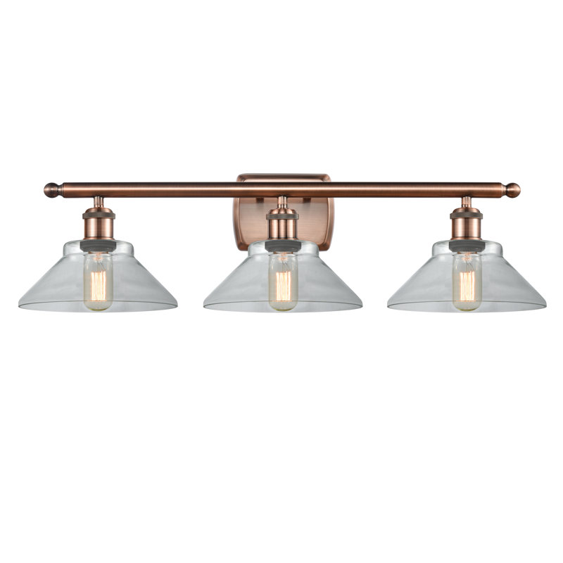 Éclairage pour salle de bain 3 lumières à intensité variable Newton St Loe, Transparent, Ampoule DEL 6 watts Vinage