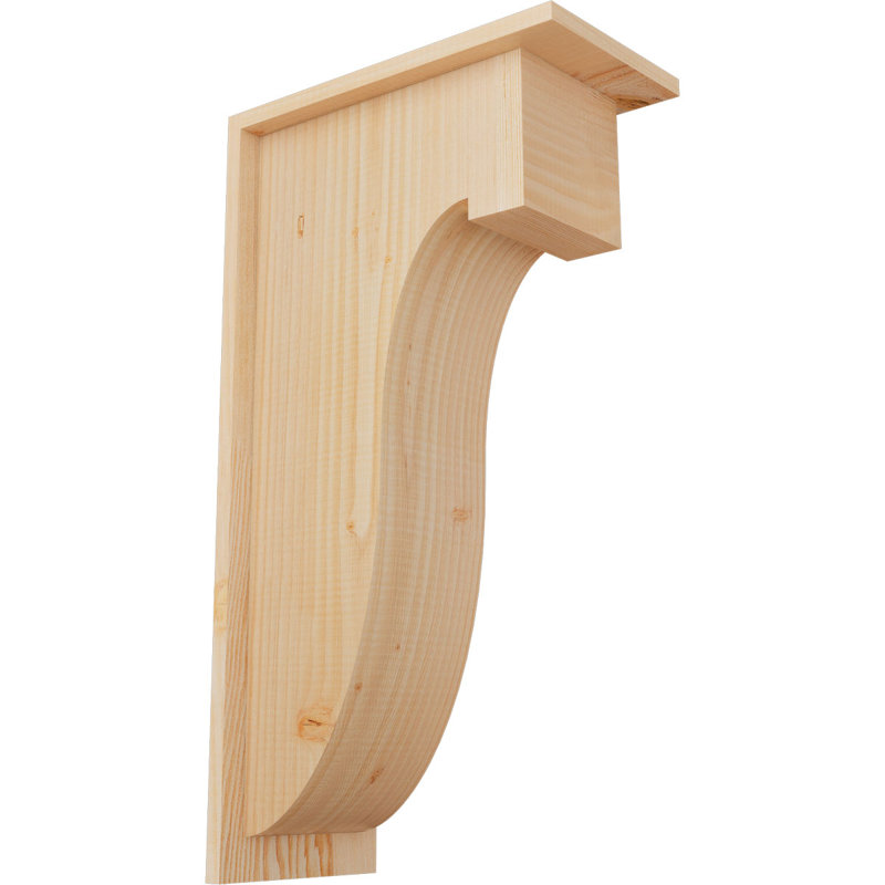 Corbeau Del Monte avec contre-plaque, H 26 po x l 7,5 po x P 14 po, Sapin de Douglas, Lisse