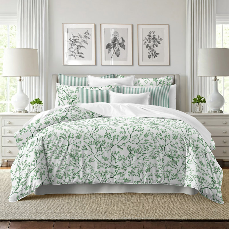 Tinsley Ivy Cotton Comforter Set, Queen Comforter + 7 Additional Pieces
