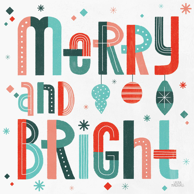 «Ovalee Retro Holiday IV on Canvas» par Laura Marshall, reproduction, H 12 po x l 12 po x P 1,25 po