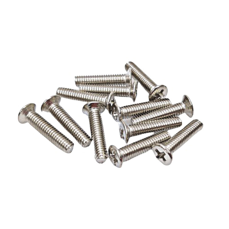 FixtureDisplays® M6 X 16mm 1.0mm Pitch Flat Head Screw, 8 Pieces, Nickel Plated Metal 10133-HARDWARE-8 SCREWS