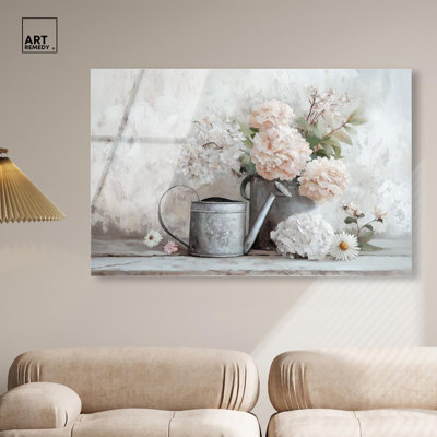 Can and White Blooms Acrylic Farmhouse Wall Decor by Art Remedy, Ready to Hang