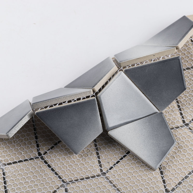 Diamond Series 2" x 3" Porcelain Mosaic Tile, Shades of Gray