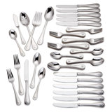 French Perles 65 - Piece Stainless Steel Flatware Set, Service for 12 