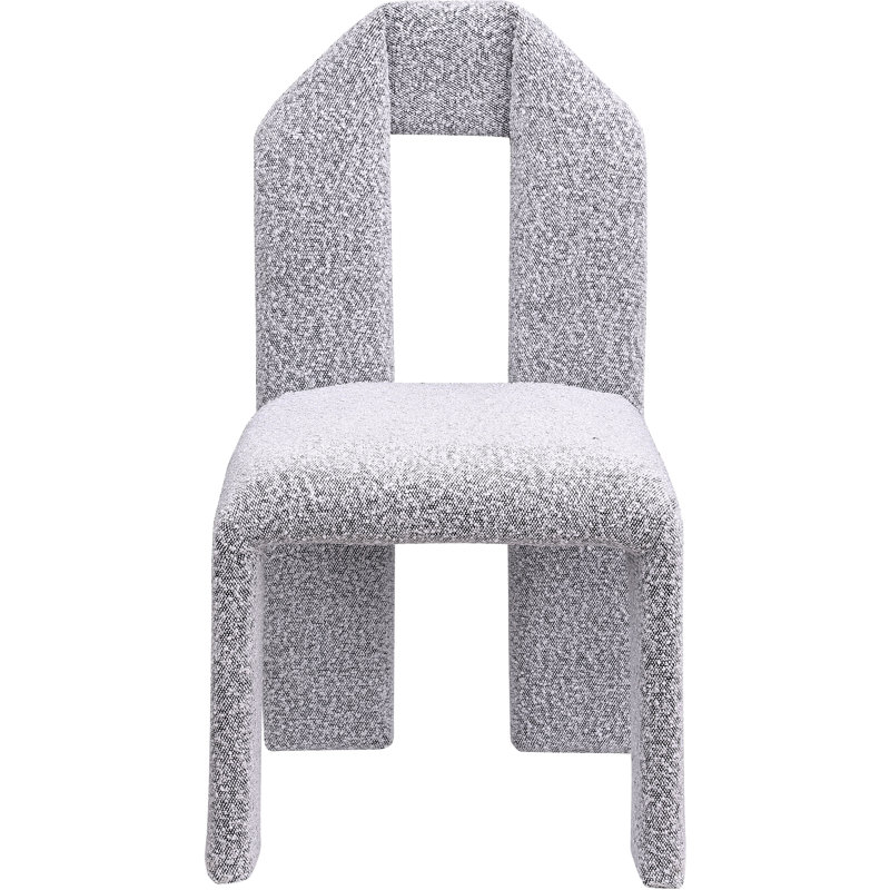 Chaise rembourrée Bennett, Tissu gris bouclé