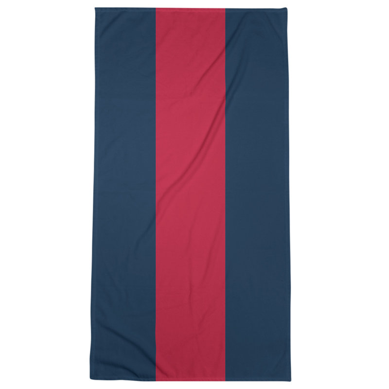 Bath Towel, Prussian Blue/Burgundy