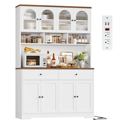 71.1"H Large Kitchen Wood Standard Baker's Rack with Microwave Compatibility