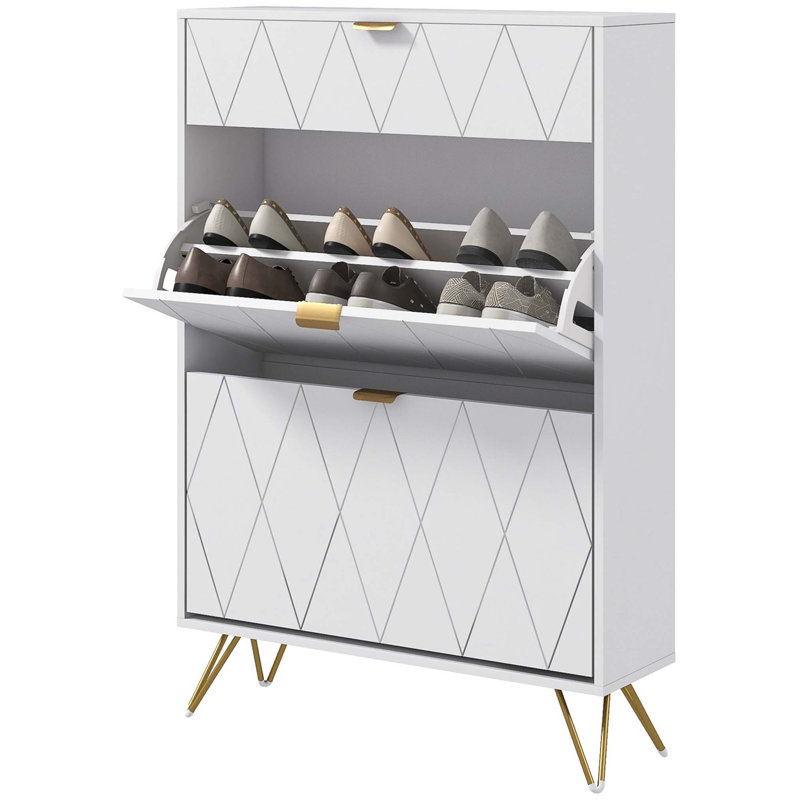 12 Pair Flip Down Shoe Storage