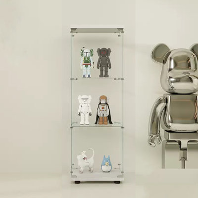 Armoire à une porte en verre blanc avec 3 tablettes - option de décoration peu encombrante