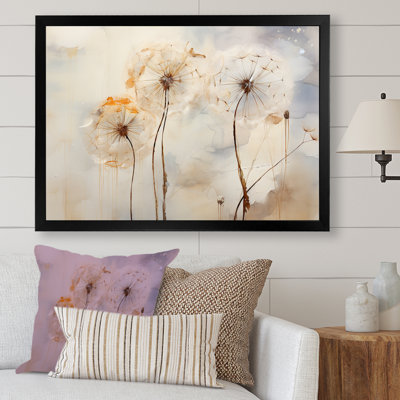 Minimalism Dandelion - Dandelion Framed Prints