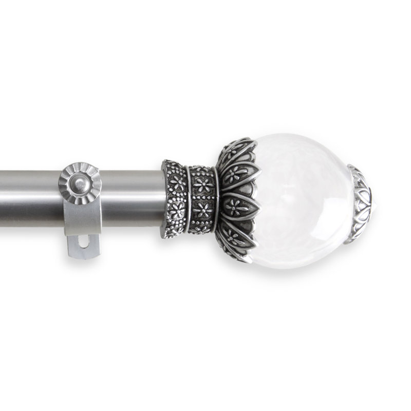 Tringle à rideaux simple Beatrice Beam, Nickel satiné