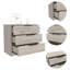 Commode rectangulaire 3 tiroirs Cannon - gris clair