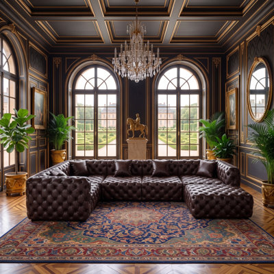 Modern Modular Sectional Sofa, Handmade Button Tufted with Pillows, Customizable for Living Room