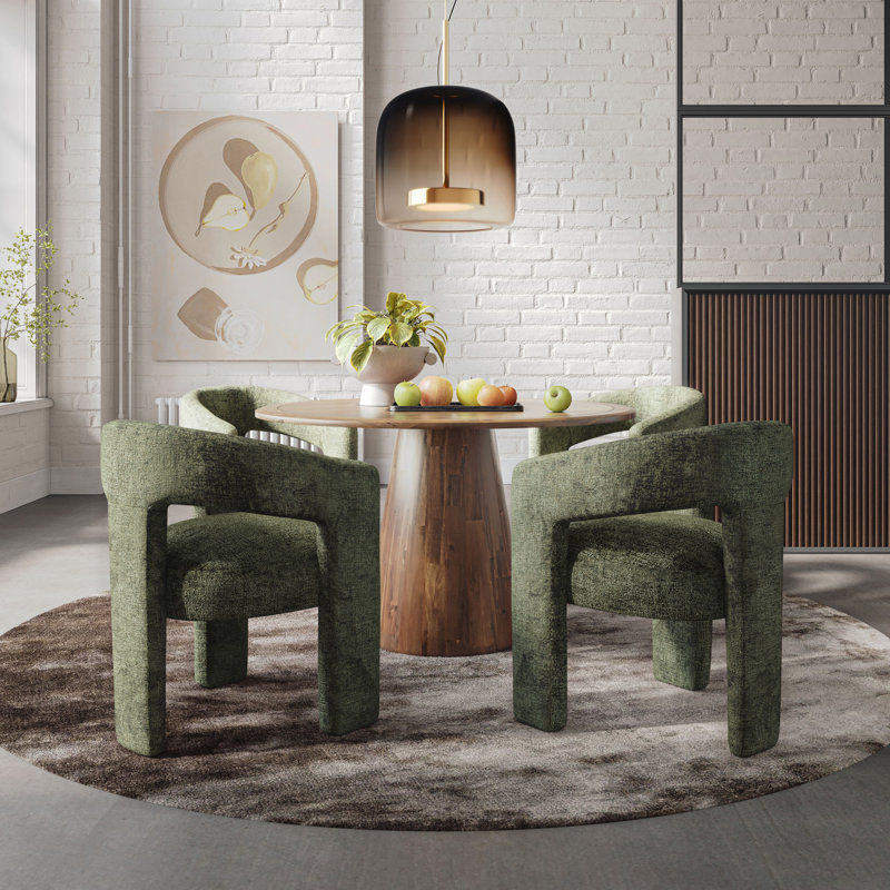 Darlington 5-Piece Dining Set, Gwen Forest Microsuede, Walnut