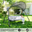 All Steel Curved Top Pull Rope Triple Rocking Chair