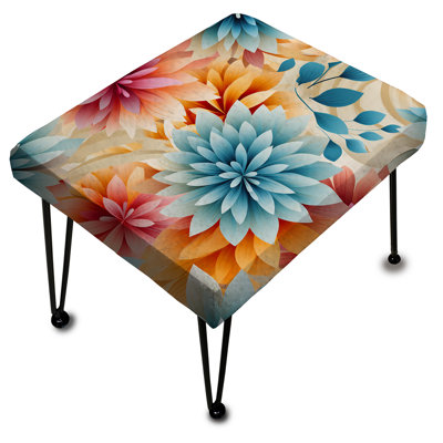 Vibrant Mandalas Blooms - Repose-pieds rectangulaire botanique