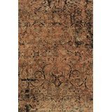 Rug & Kilim’S -Inspired Rug, Gold And Charcoal Abstract Florals