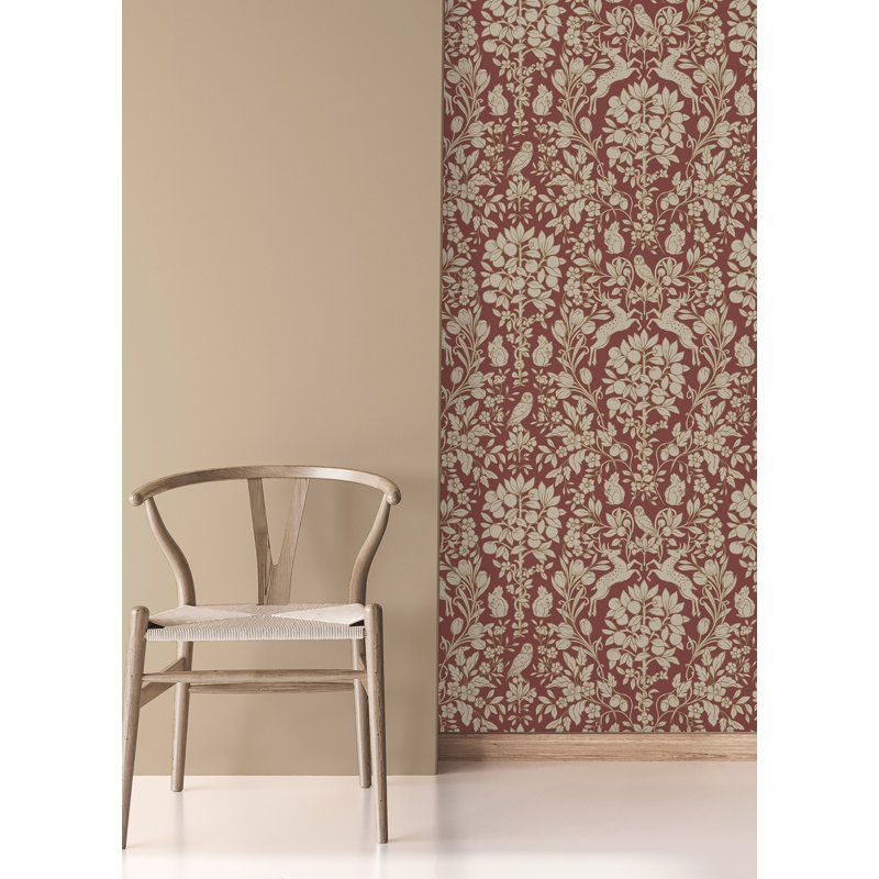 Rouleau de papier peint Avasophia Quincie Marron L 33 pi x l 20,5 po, Rouge