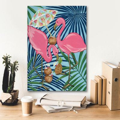 Epic Graffiti 'Flamingo Happy Hour 1' by Yvette St. Amant Canvas Wall Art