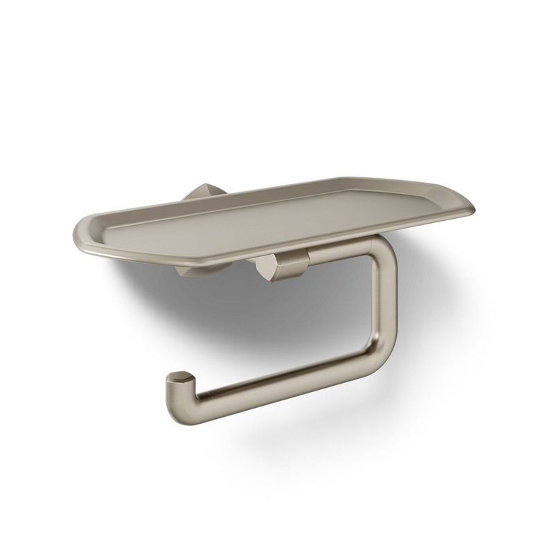 Porte-papier hygiénique avec plateau Occasion, Nickel brossé