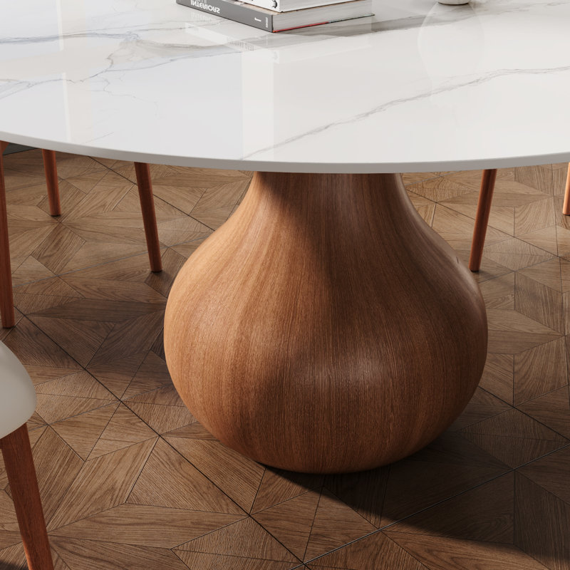 Ensemble de chaises de salle à manger Otelia, Blanc, 7 pièces : table, 6 chaises, 29.52"H x 47.24"L x 47.24"W