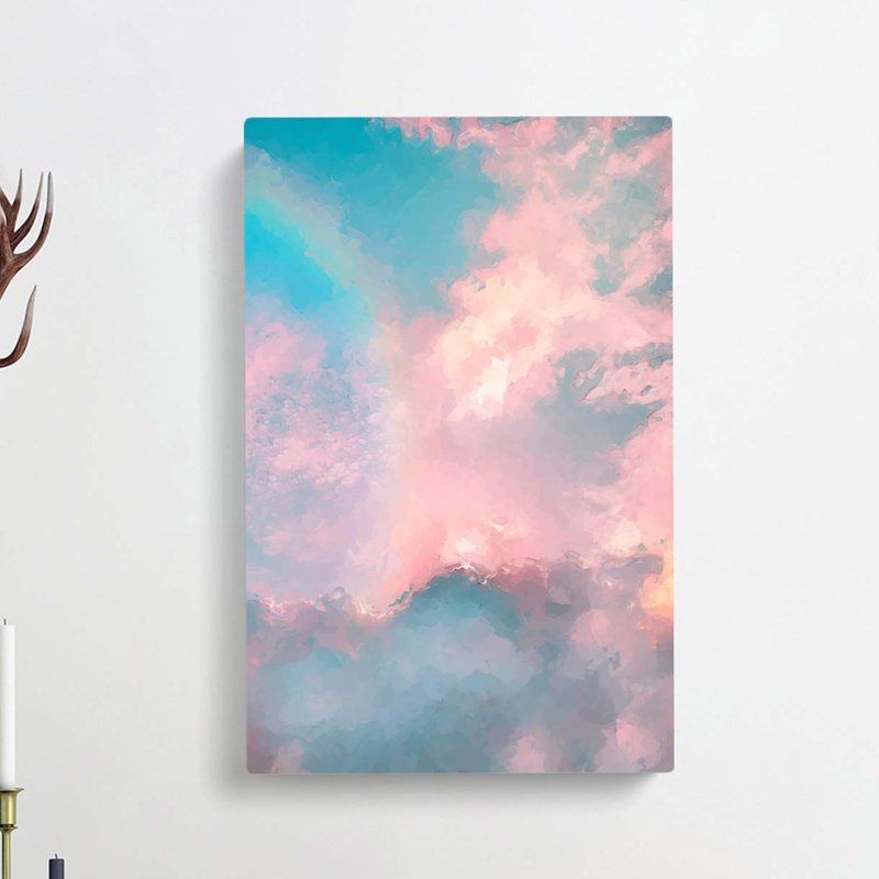 Rainbow Clouds In Abstract - Wrapped Canvas Print, 60cm H x 40cm W x 3cm D