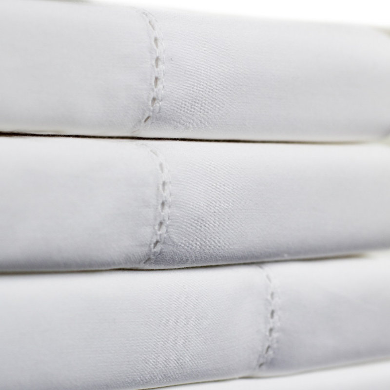Brina Egyptian Cotton Sateen Sheet Set, Twin Sheet Set with 1 Pillowcases, White