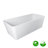 67 inch Freestanding Solid Surface Soaking Bathtub, Matte White One-Piece Freestanding Tub for Bathroom